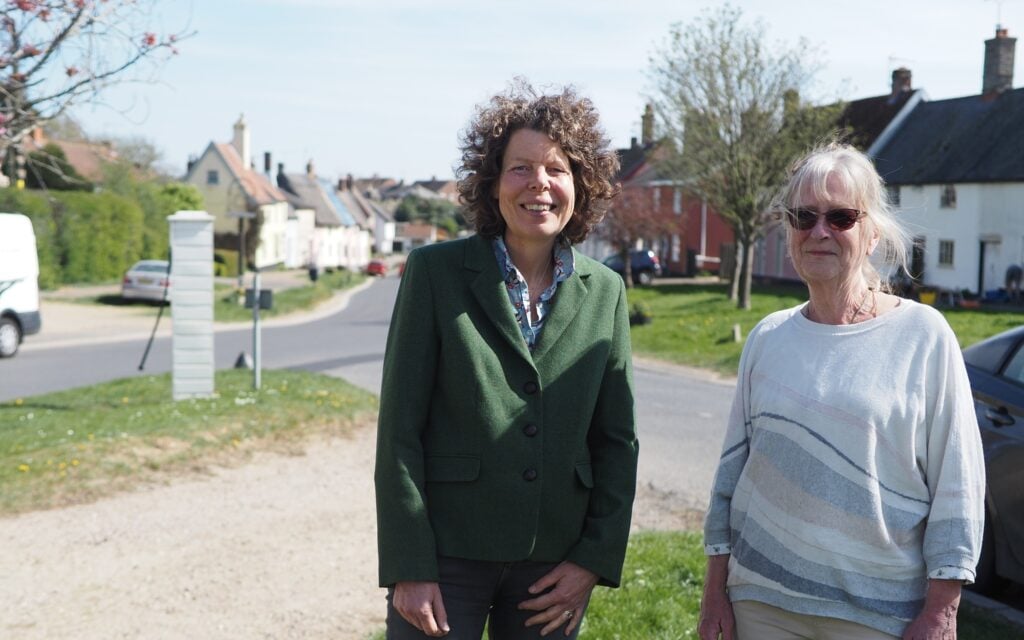 Green Party candidate Dr Agnes Wilson with Haughley, Wetherden and Stowupland councillor Janet Pearson